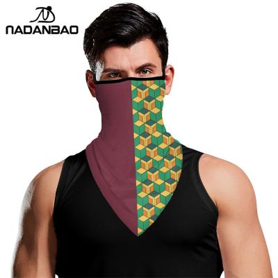 China NADANBAO Earloop Anime Triangle Scarf Recycling Custom Printed Facemask Scarf Neck Triangle Custom Bandana for sale