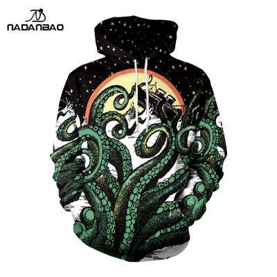 China Custom NNADANBAO anti-pilling green cartoon printed Hoodies with hood oversized casual men's Hoodies&sweatshirts wholesale for sale