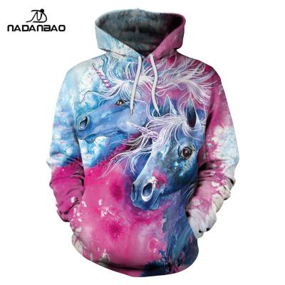 China NNADANBAO Simple Hoodie Men Anti-pilling Dream Horse Painting Printing Hoodie&Sweatshirts Wholesale For Couples Pullover Oversized Hoodie for sale