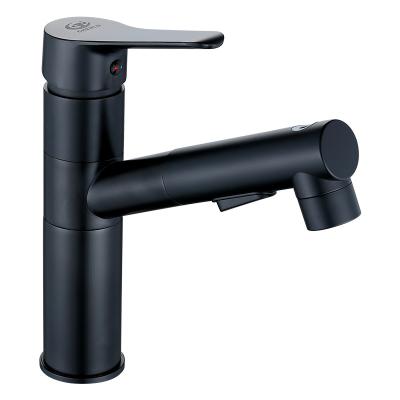 China High Quality Chrome Metered Faucets Pull Out Black And Gold Design Thermostatic Water Mixer Tap Basin Faucets for sale