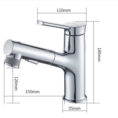 China Factory Price Modern Basin Black Faucet Pull Out Faucet For Basin Faucet Bathroom Basin Mixer Tap for sale