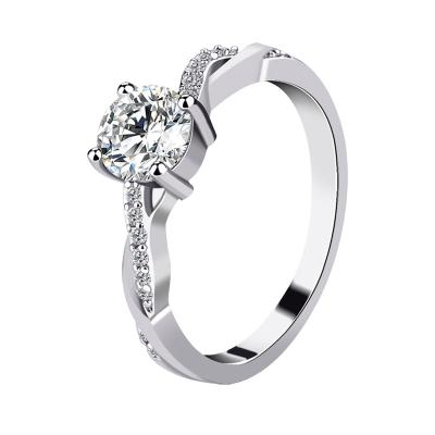 China CLASSIC Custom Couples Rings Women 925 Sterling Silver Moissanite Engagement Diamond Rings for sale