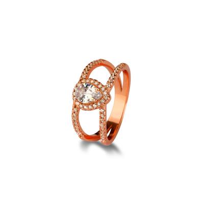 China Fashion CLASSIC Women Ring Zircon 925 Silver 925 Sterling Rose Gold Ring For Party for sale