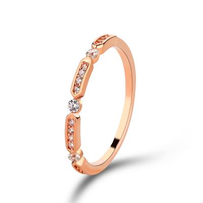 China Diamond Ring Jewelery Attractive Design Stone CLASSIC Ring Rose Gold Plated Ring for sale