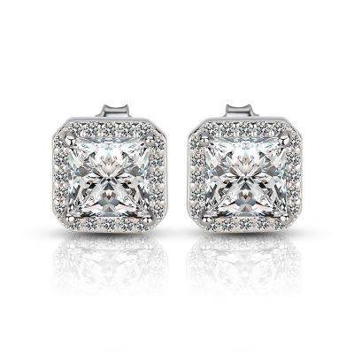 China Best Jewelry Wedding CLASSIC Earings Wholesale 925 Sterling Silver Big Stone Stud Earrings for sale