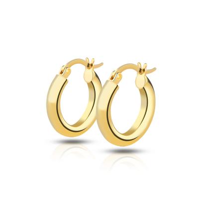 China CLASSIC 925 Sterling Silver Ear Clip Earings 18K Gold Plated CZ Hoop Earrings For Women for sale