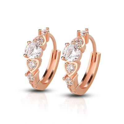 China CLASSIC Gold Plated Fashion Gold Earrings Women Jewelry Hook Earrings Fashion Earring With White Zircon for sale