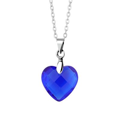 China FASHIONABLE Gem Shiny Zircon Irregular Twisted Noble Lady Lady Blue Silver Necklace Women's Blue Pendant Necklaces for sale