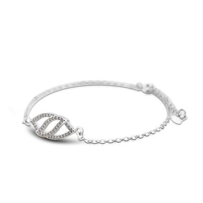 China FASHIONABLE Wholesale Infinity Bracelet 925 Flower Silver Chain In Eye Design Accessories For Engagement for sale