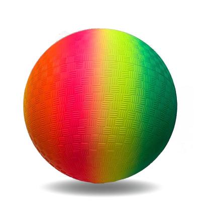 China Hot Selling Inflatable Toy Factory Cheap Rainbow PVC Sports Ball Rainbow Strain Ball With Logo Printing for sale