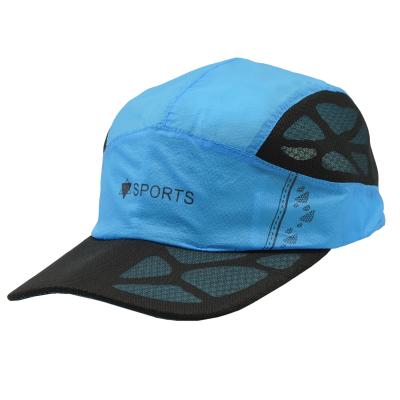 China COMMON COMMON Hats Good Quality Light Weight 5 Panel Outdoor Sports Hat Quick Dry Fitted Working Polyester With Breathable Mesh for sale