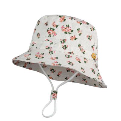 China Customized Logo Printed Fisherman Kids Sun Hats From Picture Designer Designed Bucket Hat Maker With Adjustable Strap for sale