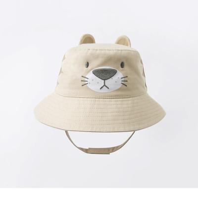 China Promotional Cute Cartoon Character Printing Embroidery Kids Baby Bucket Hat With Adjustable Rope for sale