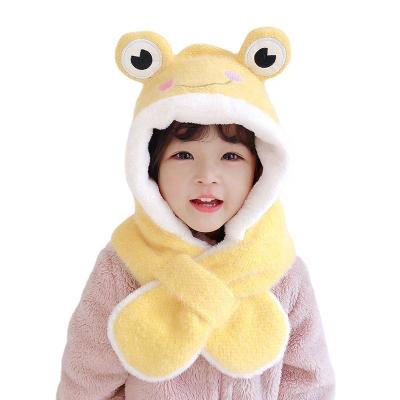 China Warm Knitted Girls Beanie Winter Hats And Scarf Kids Boys Solid Color Hat Cute Frog Luxury Fashionable COMMON COMMON for sale