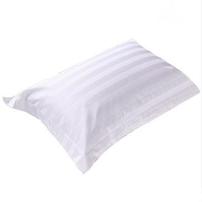 China 300T 60*40S cotton 3cm luxury satin stripe anti-static white hilton pillowcase for sale