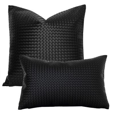 China PU cushion pillowcase living room sofa tile cover anti-static woven textured leather logo customization for sale