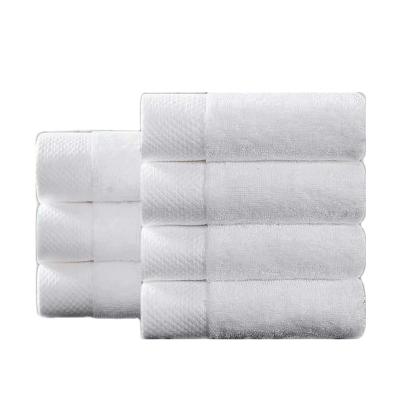 China Hypoallergenic Bath Towel Premium White Cotton Thickened Workout Towel Multiple Sizes Logo Customizable for sale