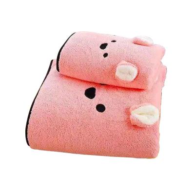 China QUICK DRY factory direct cartoon microfiber bath towel set for travel home sports for sale