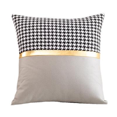 China Anti-Static Faux Leath-Aire Leather Cushion Tile Patchwork Throw Pillow Case for sale