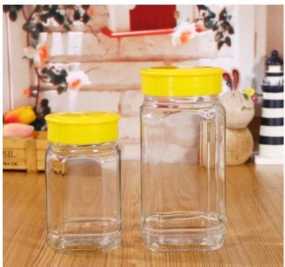 China Minimalist 380 / 500ml Tall Slim Shape Glass Jar Round Shape For Honey for sale