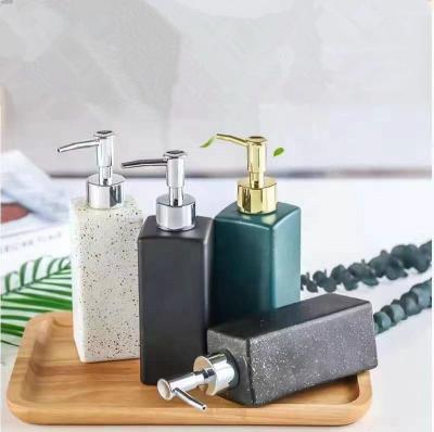 China Wholesale Premium 400ml Square Glass Bottle Color Painted Flat Lotion Dispenser With Gold/Silver Pump For Hotel Hand Soap Bottle for sale