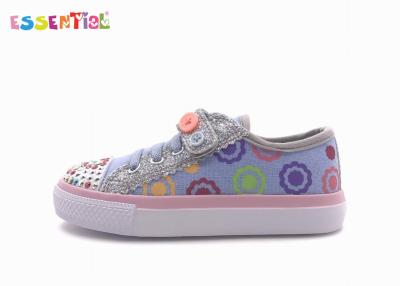 China Girls Canvas Sneakers , Subtle Glitter Finish Upper Cute Shoes For Girls for sale