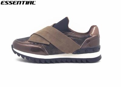 Cina Grande scarpa da tennis afflitta metallica del bronzo del cuoio del Faux di Microfiber delle scarpe casuali delle signore dei denti in vendita