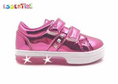 China Two Buckle Straps LED Light Sneakers , Girls Light Up Trainers Custom Color for sale