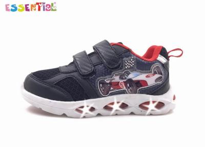 China Smooth Synthetic Overlays LED Light Sneakers Sporty Mesh Fabric Upper for sale