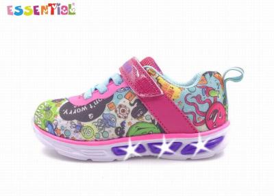 China Girls Light Up Running Shoes 3D Printed Fabric Upper Slip On Style 25 - 34 Size for sale