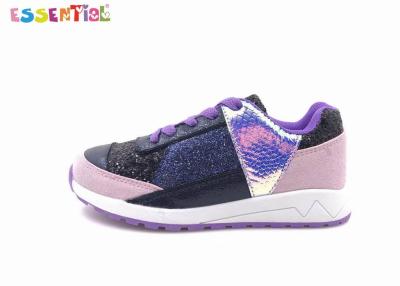 China Luxury Girls Youth Casual Shoes Lace Up Multi Geometry Stitched Upper for sale