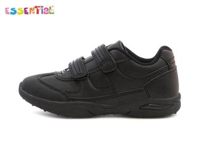 China Customized Uniform Velcro School Shoes , Black Leather School Shoes For Student for sale