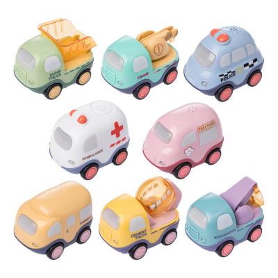 China Pull Out New Design Mini Car Toys Kids Battery Small Size Car Free Cartoon Sample Model Racing Fire Truck Outdoor Indoor Plastic Boys Racing New for sale