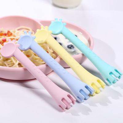 China Amazon Hot Sale Safety Free Sample BPA Free 100% Non-Toxic Baby Silicone Spoon For Training for sale