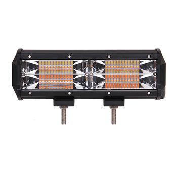 China Off-Road Vehicles Factory Direct Sale 9 Inch Waterproof Led Light Bar 144w Amber White Two Color Strobe Work Light for sale