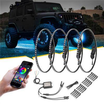 China Hot Sale 2022 Cool Waterproof Led Ring Light Rgb Color Changing Car Wheel Ring Light 2022 Brake Light And Turn Signal Light For Off-Road Vehicle Suv Etc. for sale