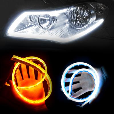 China Brand New Automotive Industry Low Price Dual Color Light Bar Day Time Running Turn Signal Flame Light for sale