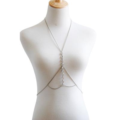 China Other Personality Street Shooting Sexy Body Dress Chain Exaggerated Water Drop Gem Body Chain for sale