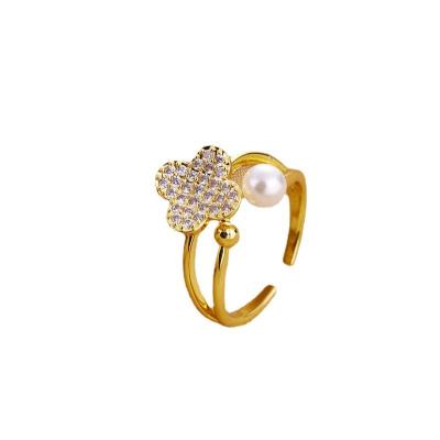 China Trendy small personality fashion pearl ring fashion design sense for sale