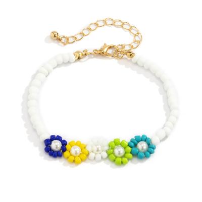 China Boho Cute Colorful Beaded Bracelet Set Contrast Bracelet Beaded Braided Bracelet for sale