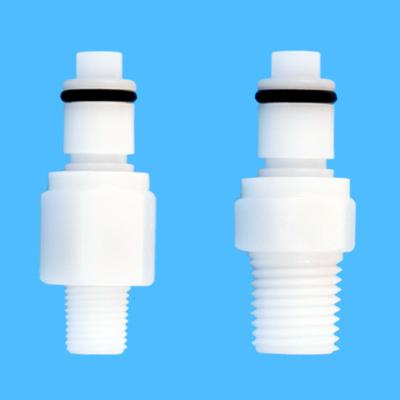 China LMD240 Analysis Hose Tubing Connectors NPT Valved Threaded Male Plastic Quick Disconnect Fittings for sale