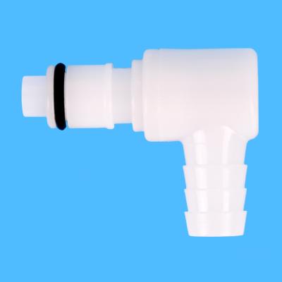 China Analysis China Factory Straight Plastic Plug Elbow Male Quick Disconnect Valved Connector for sale