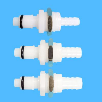 China Assay 1/4 Flow POM Male Tubing Adapter Panel Mount Connector Cut Out Bulkhead Quick Release Coupling for sale