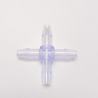 China Plastic Assay 4 Way Equal PC Quick Plug Barbed Disconnect Coupling Hose Tube Connector for sale