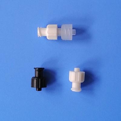 China Transparent White Black Female Plastic Tubing Connector Male Luer Lock Fitting Fitting for sale