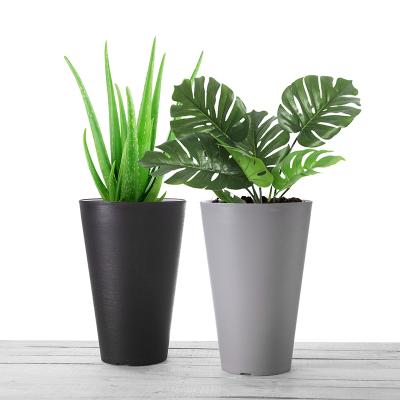 China Eco-friendly Wholesale Cheap Stackable Planter Round Self Watering Plastic Flower Pot for sale