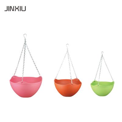 China Eco - Friendly Colorful Semicircle Round Hanging Flower Basket Pots for sale