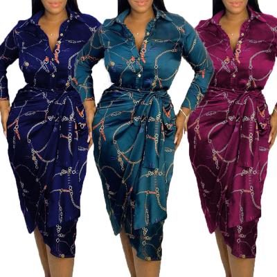 China Autumn Breathable African Fashion Hot Sale Office Ladies Plus Size Mid Tight Knee Length Dress Women Clothing for sale