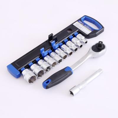 China Repair Customized 1/4 12pcs Socket Wrench Set Professional Hand Tool Rachet Socket Set  for Car Repairing for sale