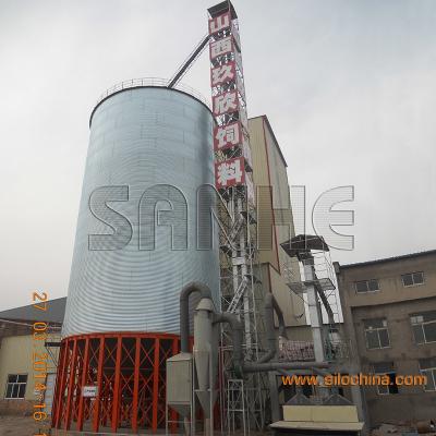 China Galvanized steel silo assembled by hot galvanized steel plate use to storage feed/maize/wheat/sunflower seed for sale